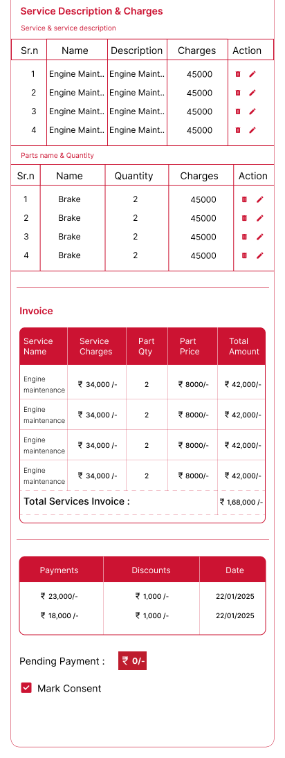 Generate Bills & Service Records Instantly